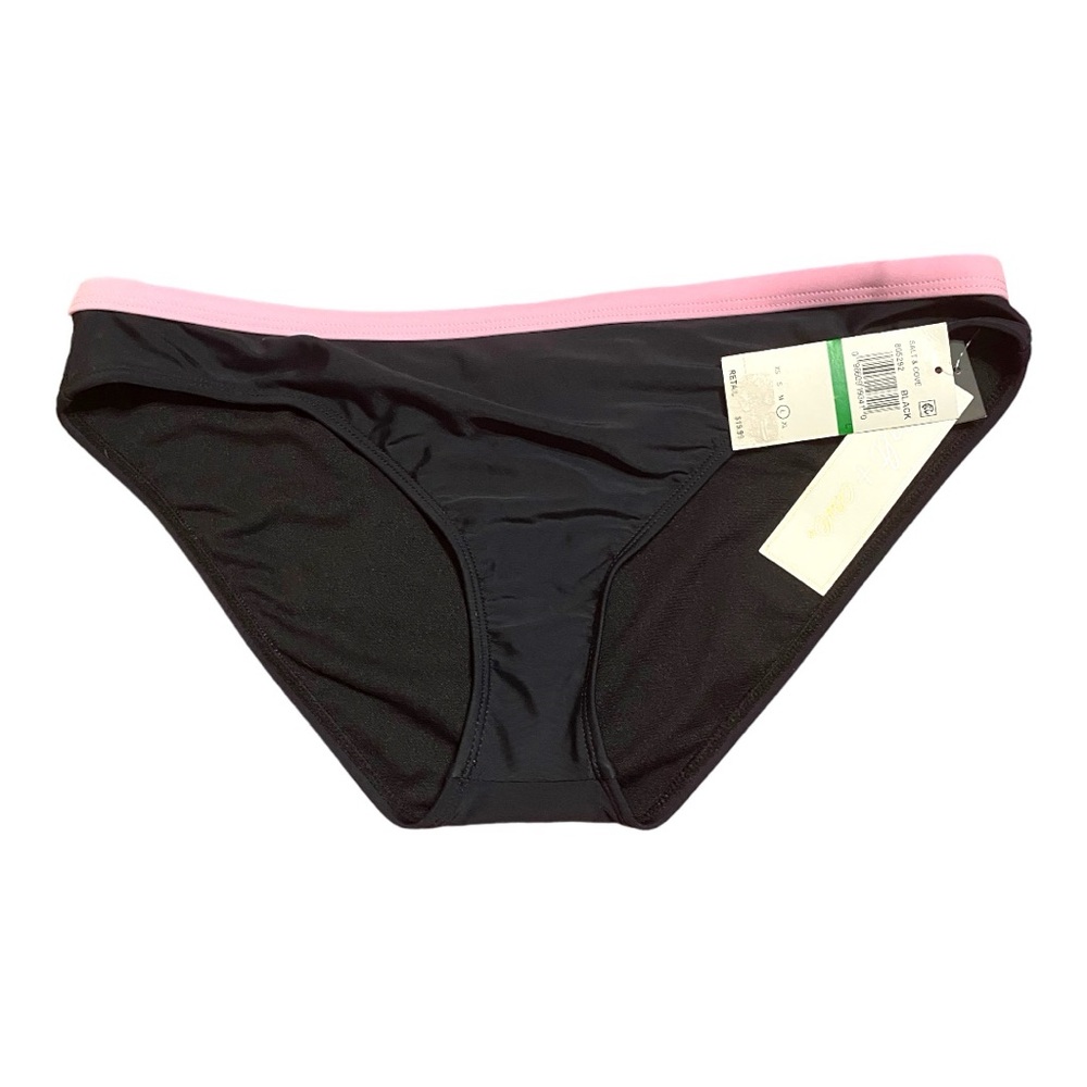 Salt & Cove Black / Light Pink High Rise Bikini Bottom L